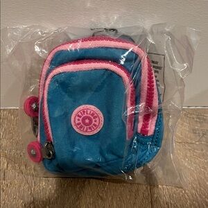 NWT Kipling Mini Seoul Backpack Keychain-blue and pink